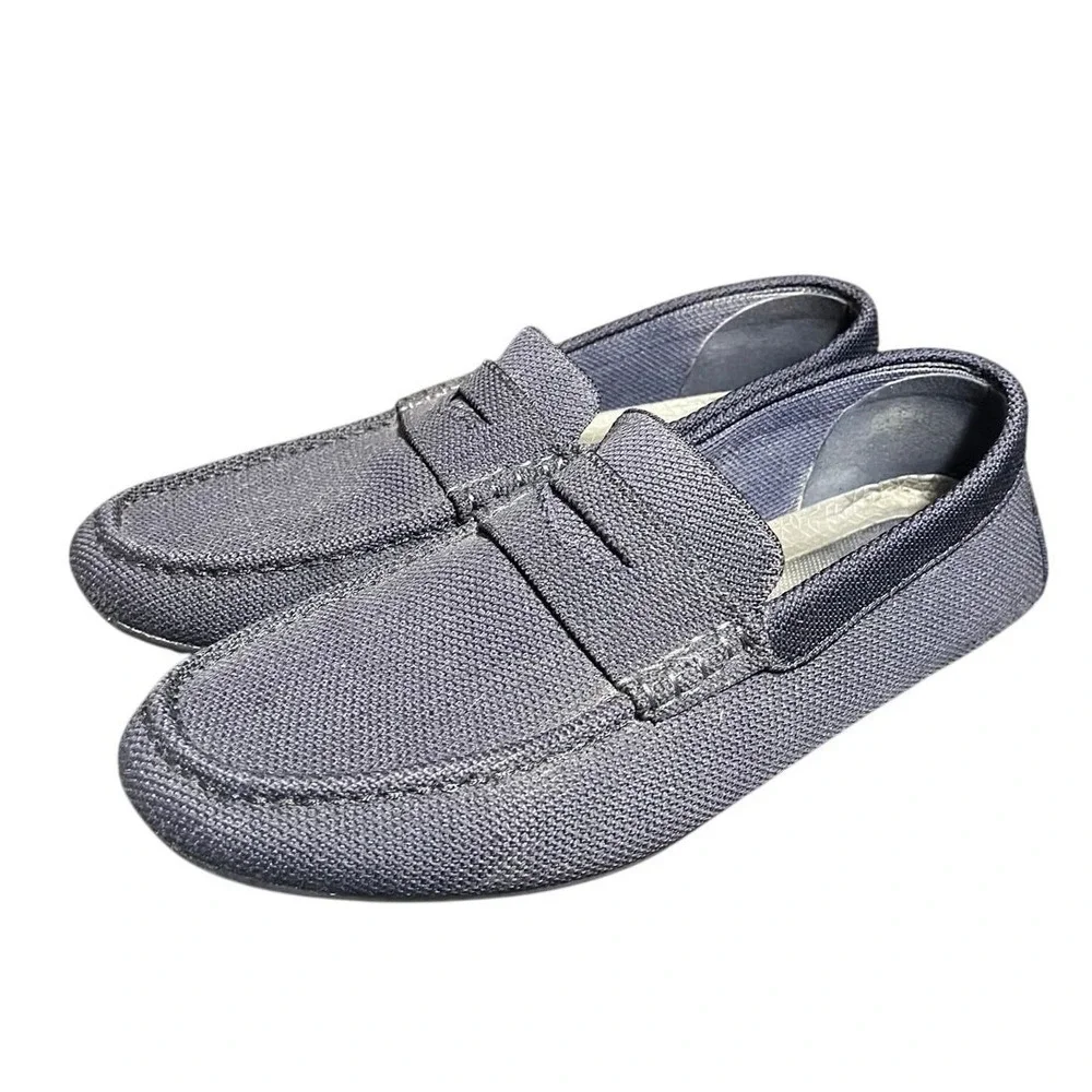 Peter Millar Penny Driving Loafers Mens 10 Navy Blue Knit MA23F49 Slip On Shoes